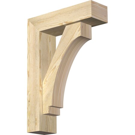 Ekena Millwork Imperial Block Rough Sawn Bracket w/ Offset Brace, Douglas Fir, 6"W x 20"D x 28"H BKT0604X20X28IMP05RDF